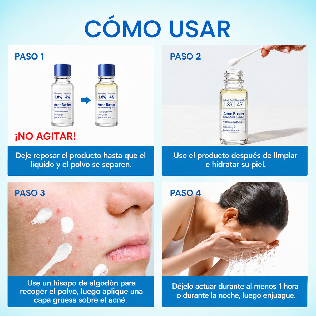 Loción Secante para Granos con Ácido Salicílico 1.8% – Tratamiento Puntual Antiacné