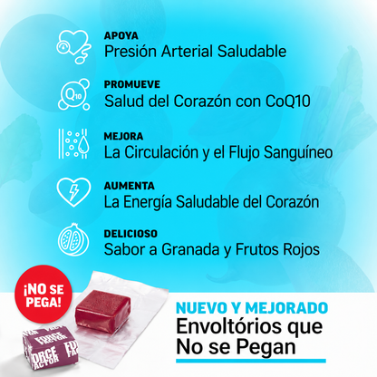 Gomitas Masticables para el apoyo de la presión arterial, con remolacha, CoQ10, vitaminas B y extracto de semilla de uva para el flujo sanguíneo