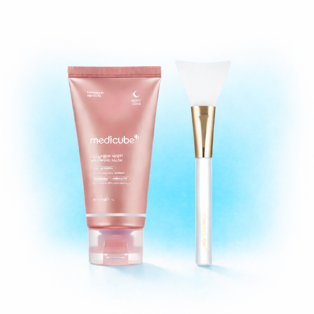 Mascarilla facial con envoltura nocturna de colágeno con cepillo de gelatina