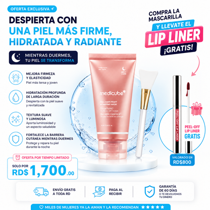 Mascarilla facial noctura de colageno - elige un combo y mira el producto gratis que te llevarás. Oferta hasta agotar existencia