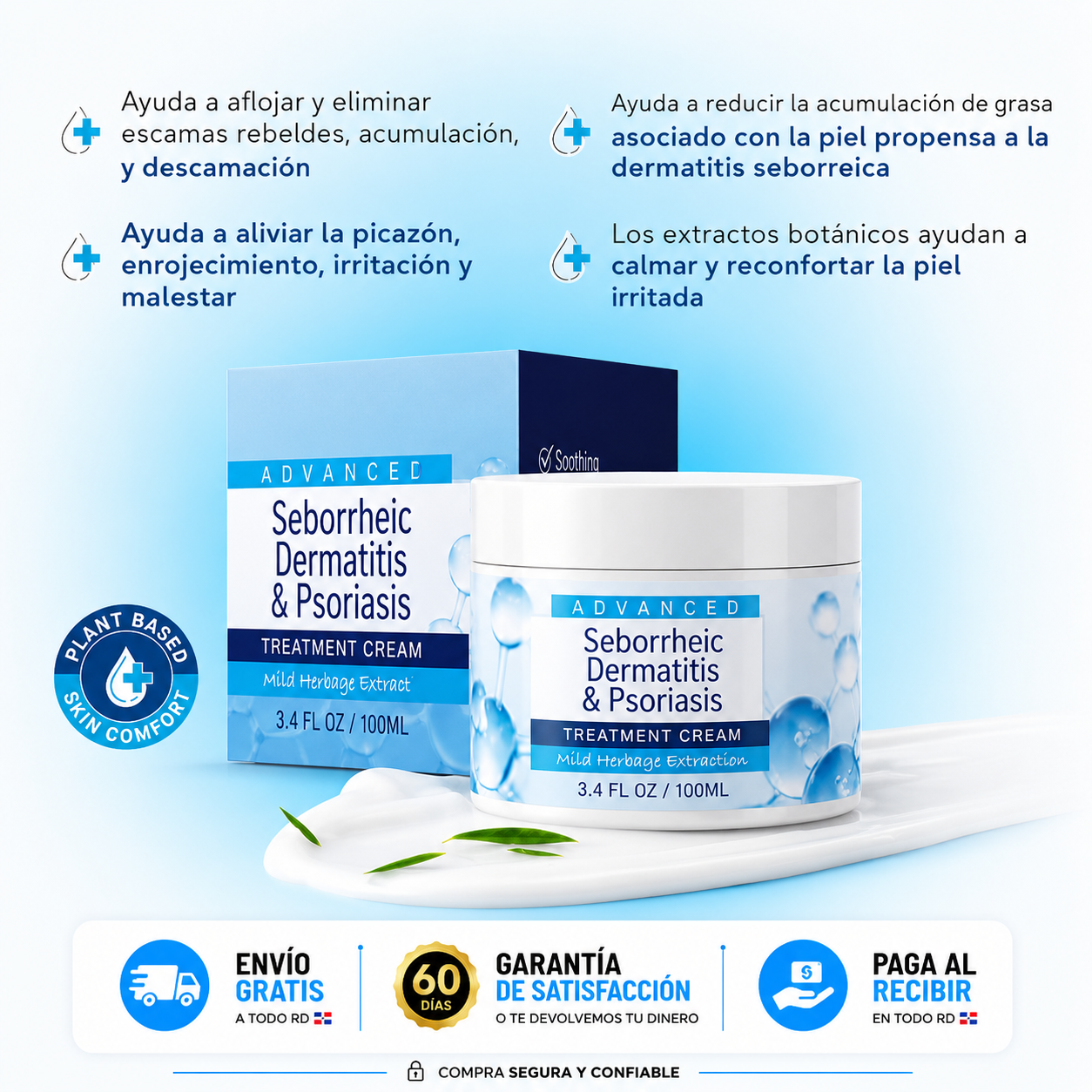 Crema para Dermatitis Seborreica, Caspa y Picazón del Cuero Cabelludo | Alivio e Hidratación